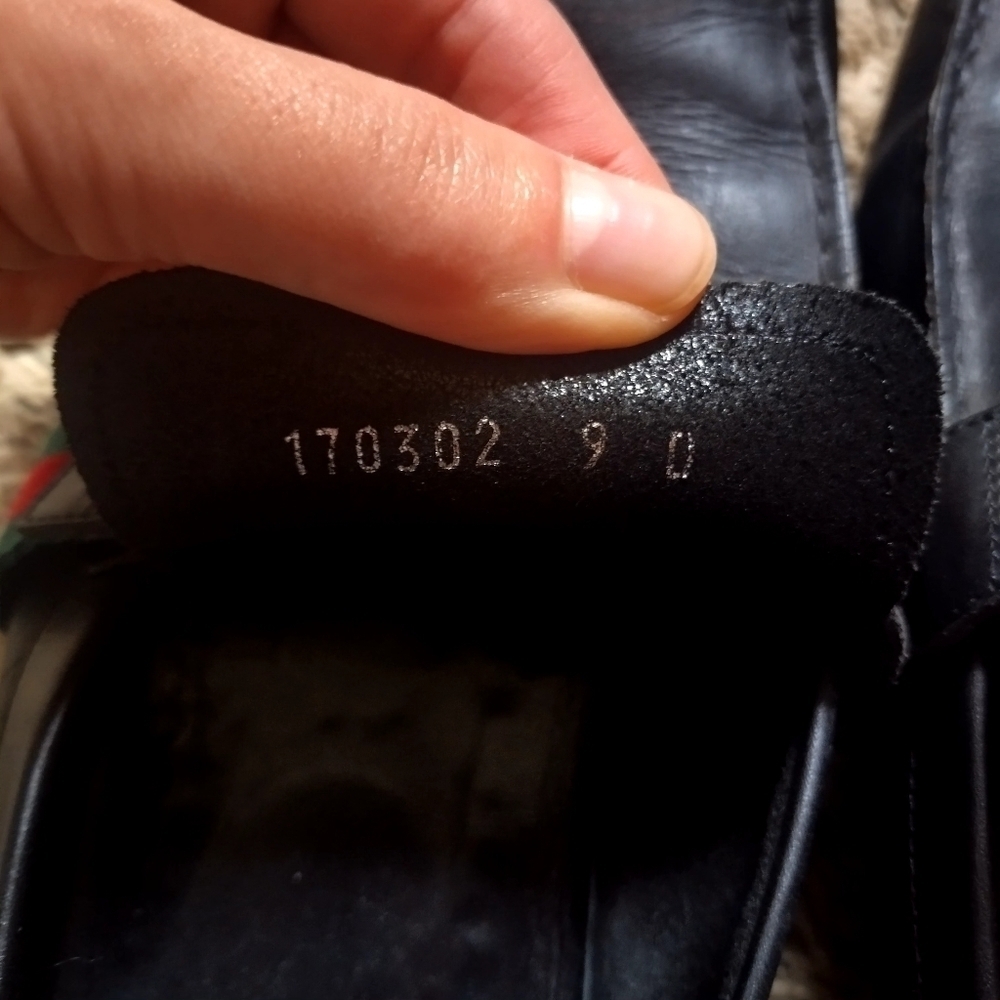 GUCCI  FLAG Black Leather Boat Deck Loafers sz 9 - Picture 9 of 11